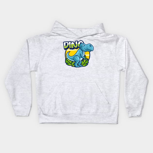 Cute Little Dino Kids Hoodie by Harrisaputra